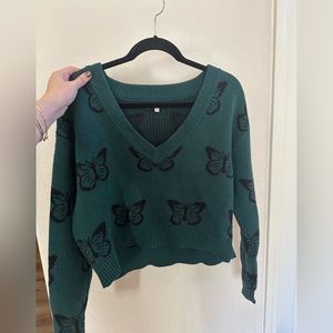 Green Butterfly Sweater